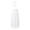 thumbnail image 5 of XIAOCHA Womens Halter Tulle Ruched Waist Midi Dress Fitted Solid Color Sleeveless Gown Flowy Elegant Party Dresses, 5 of 7