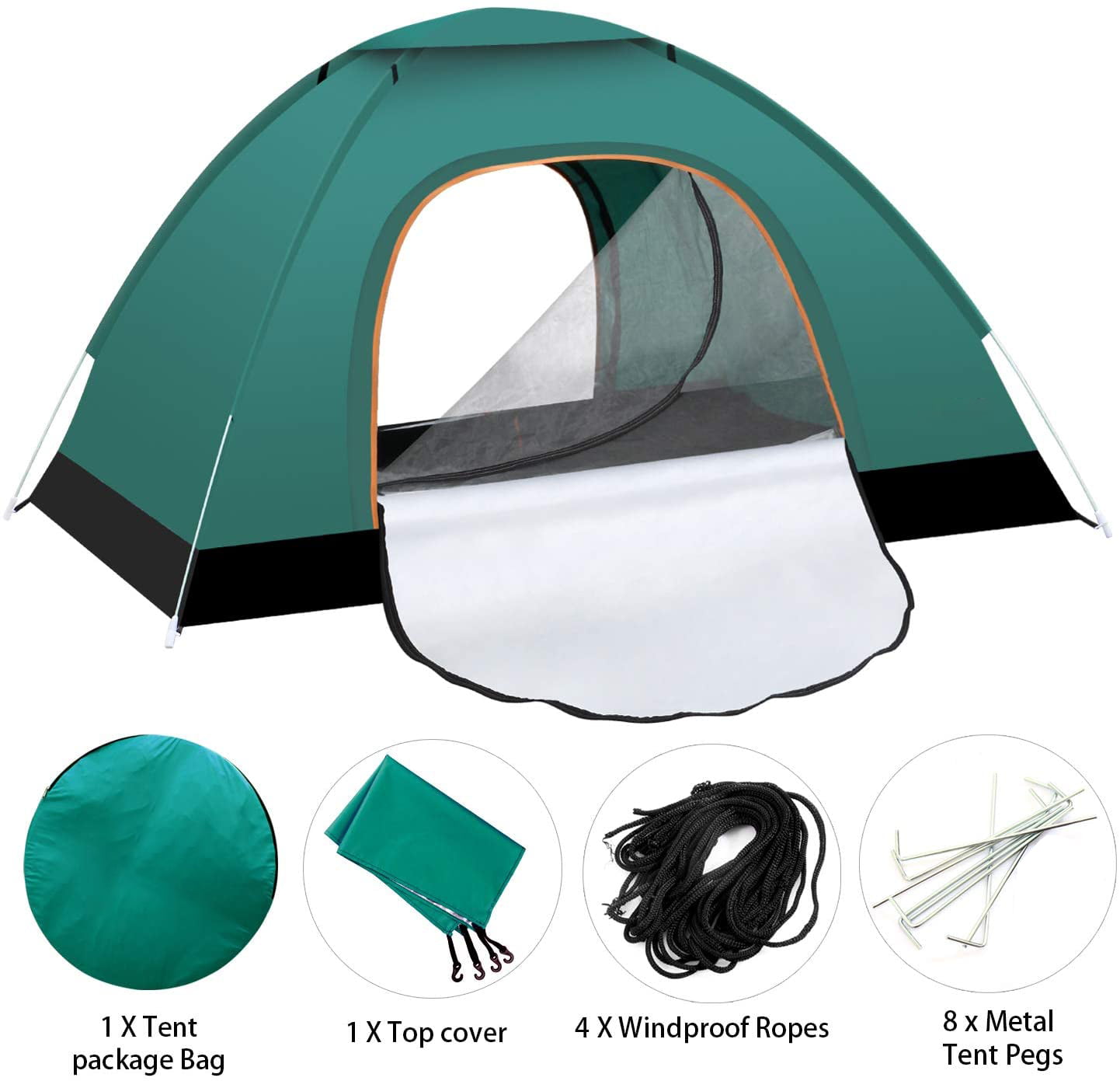 Instant Automatic pop up Camping Tent, 3-4 Persons Lightweight