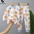 thumbnail image 3 of Conjunto de pijama para niños y niñas, camiseta de manga larga con estampado de dibujos animados, Tops con pantalones, ropa de dormir para otoño, novedad de 2023, 3 of 4