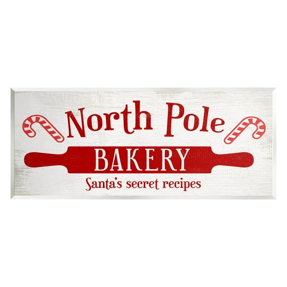 North Pole Bakery Kitchen Sign Holiday Graphic Art Unframed Art Print Wall Art