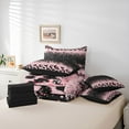 thumbnail image 6 of Homewish Cheetah Print Girl 7-Piece Twin Bedding Sets,Black Pink Bedding Comforter Set,Bling Glitter Breathable Sheet Sets,Microfiber Bedroom Decor,Reversible, 6 of 8