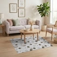 thumbnail image 3 of ODIKA 4'x6' Taupe Modern Geometric Abstract Dotted Washable Area Rug Contemporary Mid Century Scandinavian Minimalist Atomic Starburst Boho for Bedroom, Reading Nook, Pet Friendly & Non-Shedding, 3 of 7