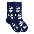 thumbnail image 3 of Girls Crazy Socks Unicorns Hot Air Balloons all Over Novelty Crew Socks Size 6-8, 3 of 5