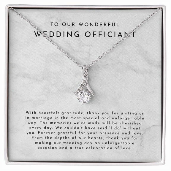 Wedding Officiant Gift (With Heartfelt Gratitude) Alluring Beauty Necklace Standard Box