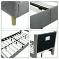 thumbnail image 5 of Tslinn Low Profile Upholstered Platform Bed,Twin Beds with Dark-Grey(Velvet) Wood, 5 of 5