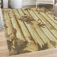 thumbnail image 1 of Autumn Decorative Rug, Fall Maple Leafs Tree Diagonal Leaves Foliage Rustic Wooden Planks Illustration, Quality Carpet for Bedroom Dorm and Living Room, 6 Sizes, Pale Earth, by Ambesonne, 1 of 4