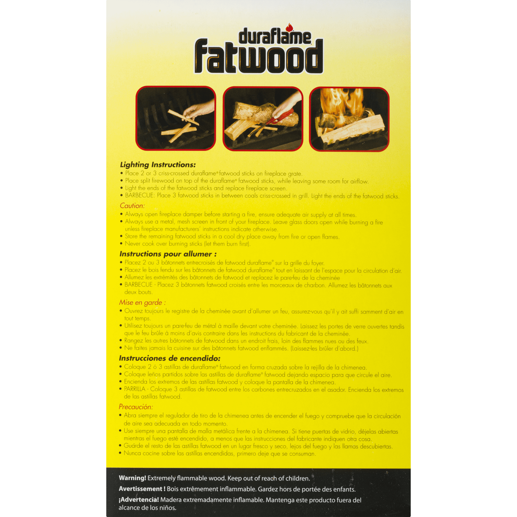 Duraflame 100% Natural 86.4 cu in Fatwood Firelighter - Walmart.com