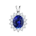 thumbnail image 2 of Mauli Jewels Engagement Necklace for Women 2.30 Carat Diamond And Oval Gemstone Pendant 4 prongs 10K White Gold With 18'' Chain|Silver Chain, 2 of 6