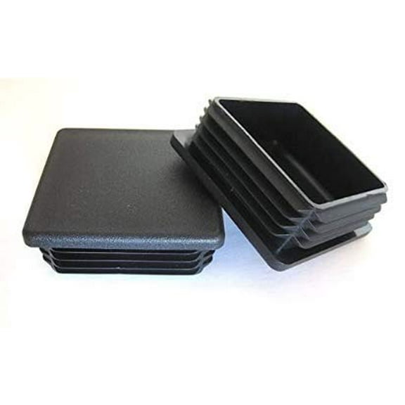 (Pack of 4) - 1 1/2" - 1.5 Inch Square Black Plastic 14-20 Ga (1.35"-1.42" ID) Tubing Plug, End Cap -Steel Fence Post Pipe Tube Cover - Furniture Sliding Inserts - End Caps for Fitness Equipment
