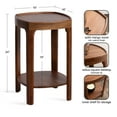 thumbnail image 5 of Kate and Laurel Tierney Modern Square Wood Side Table, 16 x 16 x 24, Walnut Brown, Mid-Century Decorative Two-Tier End Table for Use as a Bedroom Nightstand or Living Room Plant Stand, 5 of 8