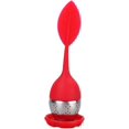thumbnail image 1 of Stainless Steel Tea Infuser, Infuser With Green Leaf-shaped Silicone Leaf Lid Red, 1 of 3