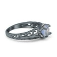 thumbnail image 2 of Natural Moonstone Size-10 Art Deco Round Vintage Style Filigree Design Halo CZ Wedding Engagement Ring For Women 925 Sterling Silver Gifts For Her, 2 of 6