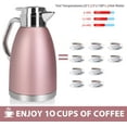 thumbnail image 5 of SSAWcasa 61oz Thermal Coffee Carafe Stainless Steel Double Wall Vacuum Thermos Thermal Flask Coffee Dispenser Insulated Coffee Carafes Keeping Coffee Water and Tea 12 Hours Hot, 24 Hours Cold (Pink), 5 of 8