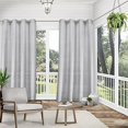 thumbnail image 3 of Exclusive Home Curtains Miami Semi-Sheer Textured Indoor/Outdoor Grommet Top Curtain Panel Pair, 54x84, Cloud Grey, 3 of 7