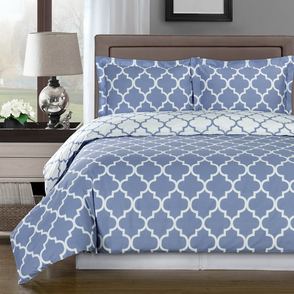 Meridian 100Percent Cotton Reversible Duvet Covers Set Contemporary