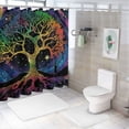 thumbnail image 7 of Orinice Moon Stars Psychedelic Bathroom Decor Set with Hooks - Colorful Luxurious Graphic Print Polyester Fabric Shower Curtain for Bathroom Decoration 69x72, 7 of 7