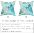 thumbnail image 4 of Ocean Coral Pillow Covers 18x18 Inch Nautical Coastal Throw Pillows Set of 2 Beach Seashell Starfish Pillow Case Soft Cotton Square Cushion Covers for Home Couch Sofa Patio Bedroom, Green, 4 of 6