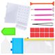 thumbnail image 5 of Herramientas de pintura de bricolaje de cristal al azar de colores, caja de almacenamiento de 28 muelas, bandeja de cristal, kit de bolígrafos de pintura 20 Piezas kenally HA6057-00B, 5 of 6