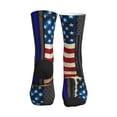 thumbnail image 2 of Women's Men's Retro America-Flag Colorful Novelty Pattern Crew Athletic Socks, 2 of 7