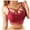 33-Wine, variant on YWDJ Bras for Women Sleeping Front Close Lounge Bras Wireless Comfortable Bras Spaghetti Straps Full Coverage Push up Hollow Bras Padded Plus Size Lace Bras Wrap Sleep Bras Black M