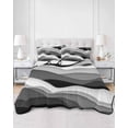 thumbnail image 3 of Grey Ombre Twin Size Down Alternative Comforter, Lightweight Comforter Quilt Bedding Set with Pillow Shams Modern Geometric Moire Abstract Art All Seasons Bed Comforter Duvet Insert 68"x86", 3 of 7