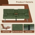 thumbnail image 5 of Homall  Futon Sofa Bed with Armrests and Cup Holders,  Adjustable Backrest Angles, Convertible bed, Green, 5 of 7