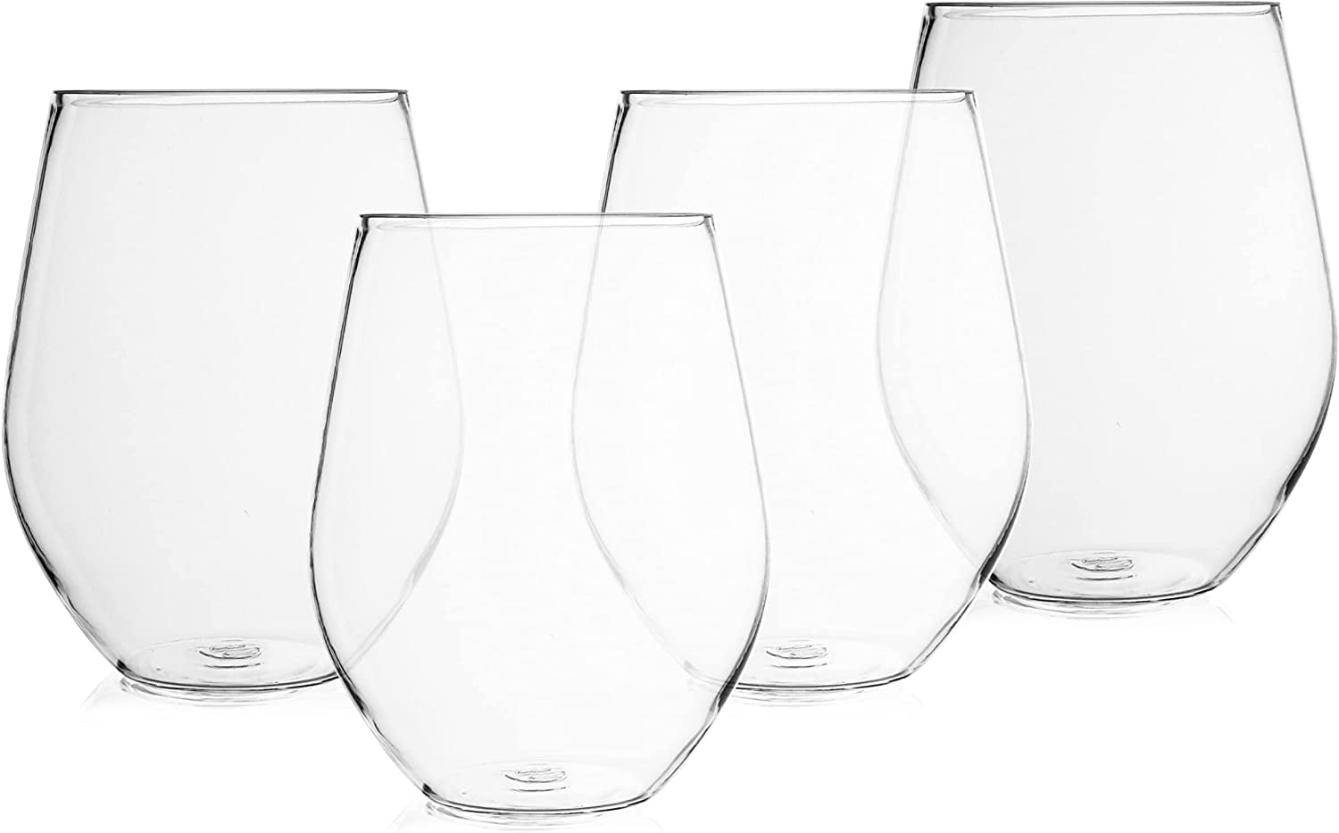 CORK GENIUS Unbreakable White Wine Glasses, Shatterproof and BPA-Free  Tritan Plastic, Scratch-Resistant Wine Goblets with Stem, Dishwasher Safe,  4