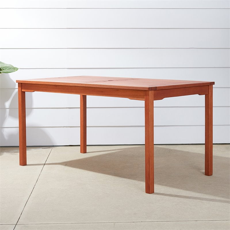Outdoor Eucalyptus Wood Rectangular Table