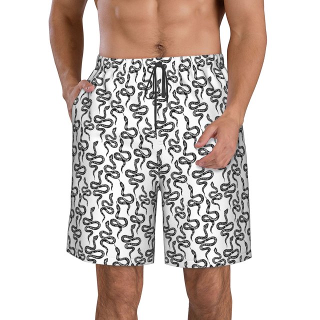 Fotbe Snake Trajes de Baño Estampados para Hombre, Shorts de Verano de Secado Rápido, Ropa de Playa, Bañadores-X-Large