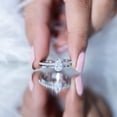 thumbnail image 5 of Rosec Jewels Lab Grown Diamond Engagement Ring - Teardrop Ring - Double Band, 925 Sterling Silver, US 4.00, 5 of 8