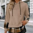 thumbnail image 3 of Uootdi Hoodies for Women Long Sleeve Plaid Color Block Hooded Sweatshirts Casual Pullover Loose Fit Tunic Winter Tops Gift Shirt s, 3 of 8