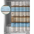 thumbnail image 3 of Vintage Blue Brown Shower Curtains for Bathroom Waterproof Fabric Bath Curtains Decor Bath Tub Curtain Retro Country Shabby Wood Grain Decorative Shower Curtain Sets with 12 Hooks, 72x72 Inch, 3 of 6