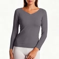 thumbnail image 2 of Long Sleeve Shirts for Women V Neck Thermal Underwear Tops Double Brushed Seamless Soft Warm Fall Winter Base Layer,Sizes S-3XL, 2 of 6