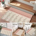 thumbnail image 5 of Bathroom Rugs 2x3 Ft, Spring Pink Floral Non Slip Area Rugs for Kitchen Bedroom Entryway, Vintage Farmhouse Flowers Art Washable Carpet Runner Rug Floor Mats for Bedroom Home Decor, 5 of 8