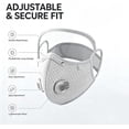 thumbnail image 4 of Full Face, Reusable Carbon Filter Dust Mask for Outdoor Activities, Silica Dust Mask with 10 Included Filter Replacements, Nose Filters for Dust Paired Full Face Cover, Red 1Pc, 4 of 7