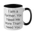 thumbnail image 2 of I am a Farmer. You Need Me More Than I Need You. Farmer Two Tone 11oz Mug, Nice Farmer Gifts, Cup For Colleagues from Friends, Funny coffee mug, Funny tea cup, Funny cup sayings, Funny gift ideas, Gag, 2 of 2