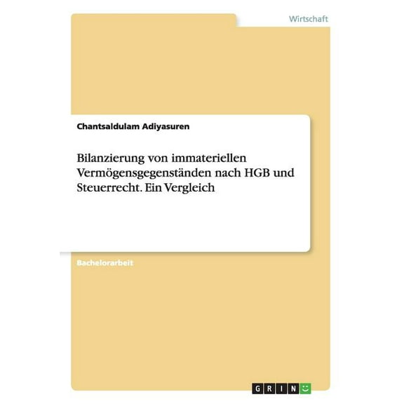Bilanzierung von immateriellen Vermögensgegenständen nach HGB und Steuerrecht. Ein Vergleich (Paperback)