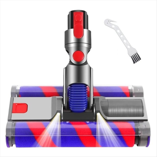 Cabezal de Motor de Aspiración con Cepillo de Rodillo Doble para V7 V8 V10 V11 V15, Cepillo Eléctrico para Suelos con Luz LED para Suelos Duros