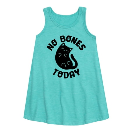 

Instant Message - No Bones Today Melty Cat - Toddler and Youth Girls A-line Dress