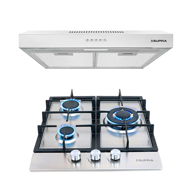 Combo Mare SUPRA Parrilla Empotrable 3 Quemadores 45 cm y Campana 50 cm