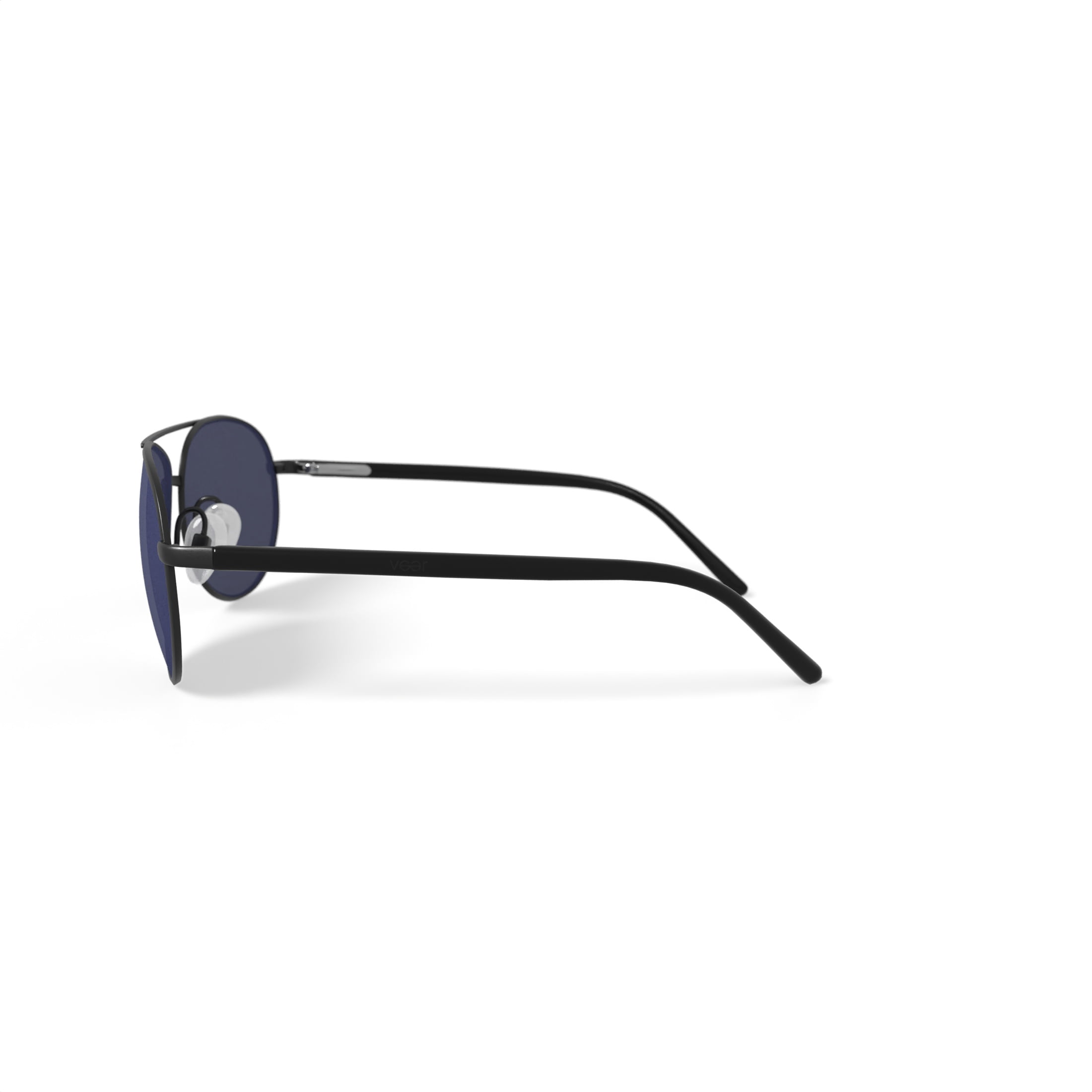 Veer Men’s Fashion Sunglasses, New Castle I - Matte Black, Aviator, Metal, 61-14-135, with Case
