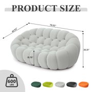 80 Bubble Couch Modern, Oversized Curved Couches, Lazy Floor Sofa, Light Gray Bubble Couch, Upholstered Comfy Mesh Fabric 3D Honeycomb Shape Loveseat Couches for Living Room, Office, Apartment