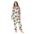 thumbnail image 4 of Adult Christmas Onesie Black Tropical Palm Tree Adult Zipper One-Piece Pajamas Unisex Pajamas with Pockets, 4 of 6