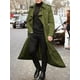 thumbnail image 2 of Gabardina para hombre abrigo informal ajustado cortavientos de talla grande abrigo largo liso chaqueta de primavera a la moda para hombre, 2 of 5