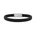thumbnail image 1 of Pulsera para hombre Geoffrey Beene de piel trenzada, 20,5 cm, color plateado, 1 of 5