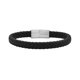 thumbnail image 1 of Pulsera para hombre Geoffrey Beene de piel trenzada, 20,5 cm, color plateado, 1 of 5