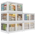 thumbnail image 2 of EnHomee 250QT Storage Bins with Wheels Clear Plastic Storage Bins with Lids 5 Pack Stackable Storage Bins for Closet Organizers and Storage, 2 of 10