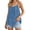Blue, variant on Women's Backless Loose Shirt Sleeveless Open Back Cross Tee Crewneck Solid Plus Size Blouse Home Beach Wear Tops XXL