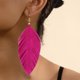 thumbnail image 4 of 3 pares de pendientes colgantes geométricos rectangulares, pendientes de aro bohemios para mujeres pendientes de gota rosa fuerte pendiente de gota de declaración ligera, 4 of 5