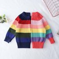thumbnail image 4 of AherBiu Baby Clothes Striped Sweaters Crewneck Knitted Pullover Unisex Boys Girls Long Sleeve Tops, 4 of 7